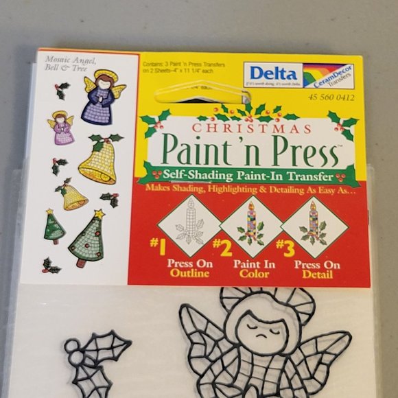 NEW Delta Paint 'n Press Christmas Angel Bell Tree Crafts Transfer Lot Of 5 - Picture 1 of 5